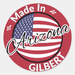 Made in Gilbert Arizona United States Flag Classic Round Sticker