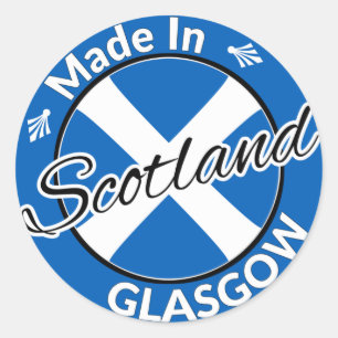 Made in Glasgow Scotland Saltire Flag Classic Round Sticker