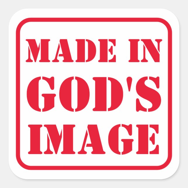Made in GOD's Image Square Sticker (Front)