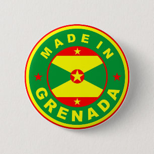 made in grenada country flag product label round 6 cm round badge