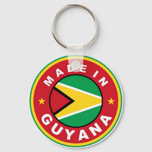 made in guyana country flag product label round key ring