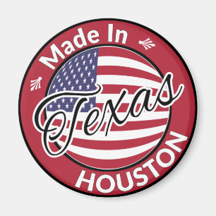 Made in Houston Texas Stars and Stripes Flag Magnet