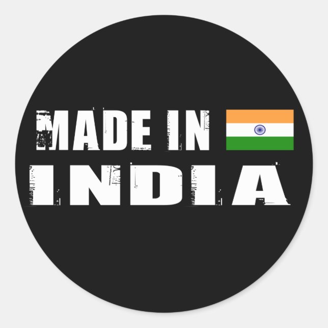 Made in India Classic Round Sticker (Front)