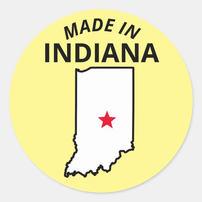 Made in Indiana Promotional Branding DIY Custom Classic Round Sticker (Front)