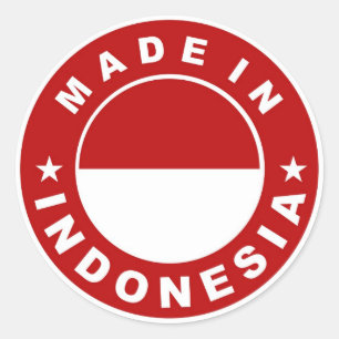 made in indonesia country flag product label round