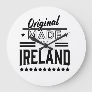 made in Ireland beautiful retro logo. Large Clock