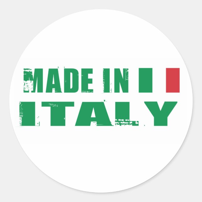 Made in Italy Classic Round Sticker (Front)