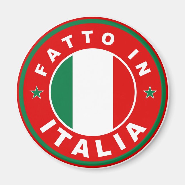 made in italy country flag label fatto italia magnet (Front)