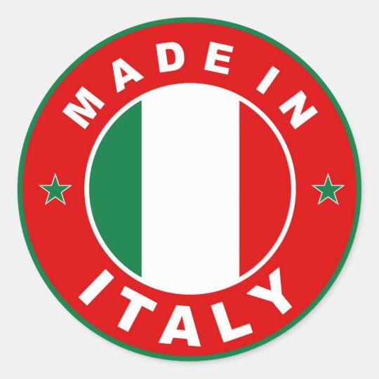 made in italy country flag product label round