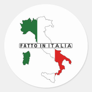 made in italy country map flag product label