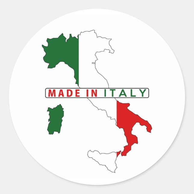 made in italy country map shape flag product label (Front)
