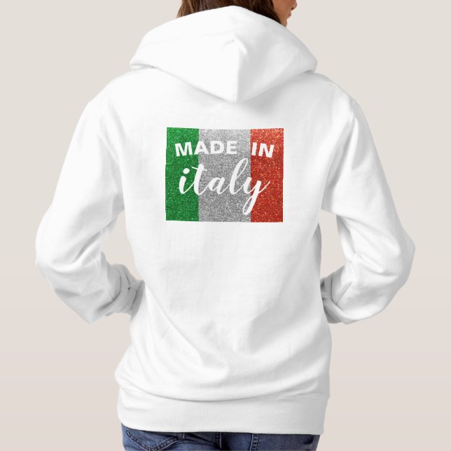Made in Italy Italian Goddess Glitter Monogram Hoodie (Back)