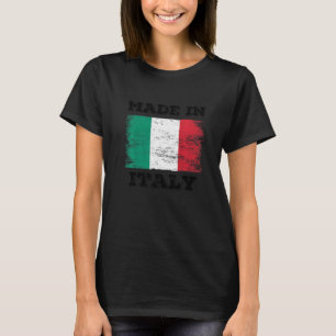 Made In Italy With Italy Flag Graphic Cool Design T-Shirt
