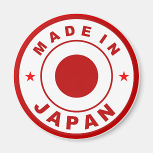 made in japan country flag label round stamp magnet
