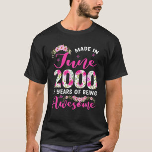 Made In June 2000 21St Birthday Outfit 21 Years Ol T-Shirt
