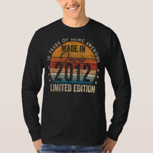 Made In June 2012 10 Birthday 10 Year Old Vintage T-Shirt