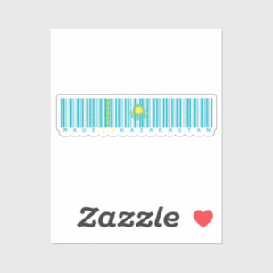 Made in Kazakhstan Barcode Flag Sticker