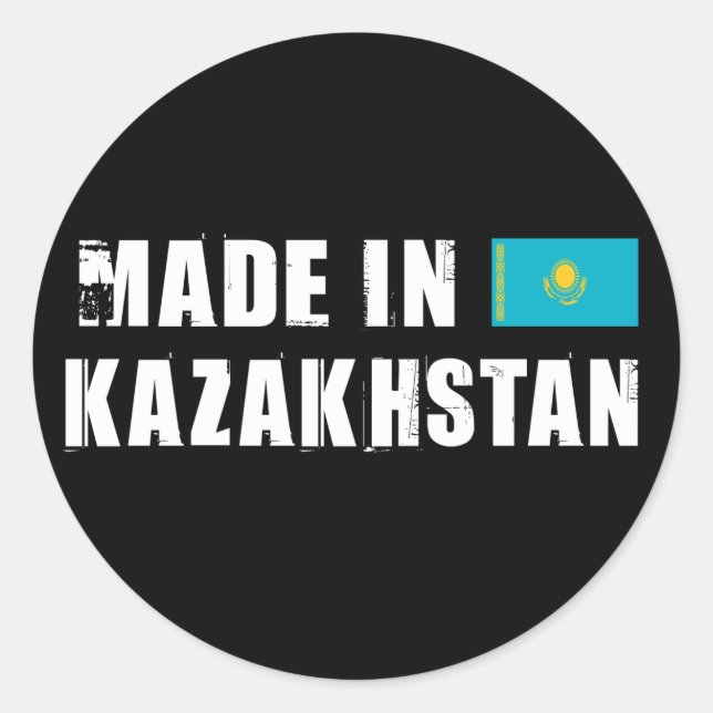 Made in Kazakhstan Classic Round Sticker (Front)