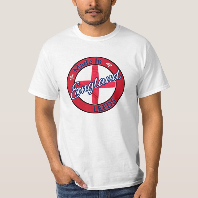 Made in Leeds England St George Flag T-Shirt (Front)