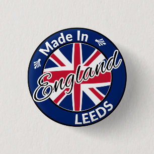 Made in Leeds England Union Jack Flag 3 Cm Round Badge