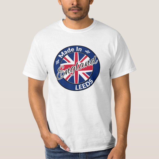 Made in Leeds England Union Jack Flag T-Shirt (Front)