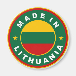 made in lithuania country flag product label round magnet