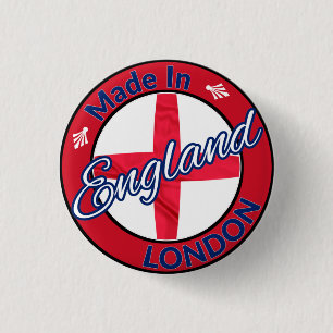Made in London England St George Flag 3 Cm Round Badge