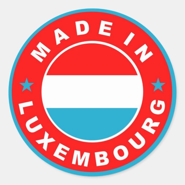 made in luxembourg country flag product label (Front)