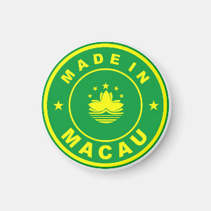 made in macau country flag product label round magnet
