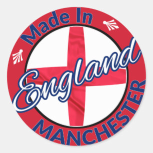 Made in Manchester England St George Flag Classic Round Sticker