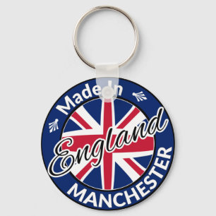 Made in Manchester England Union Jack Flag Key Ring