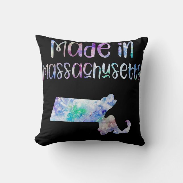 Made in Massachusetts MA state Iridescent Pearl Cushion (Front)