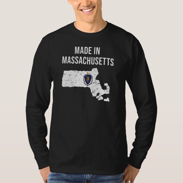 Made In Massachusetts  State Flag T-Shirt (Front)