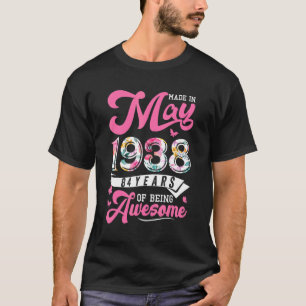 Made In May 1938 Floral 84 Year Old 84th Birthday T-Shirt