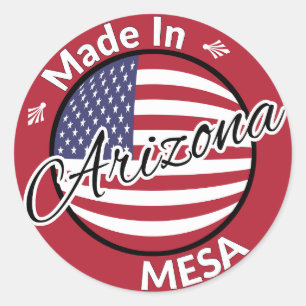 Made in Mesa Arizona United States Flag Classic Round Sticker