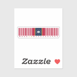 Made in Mississippi Barcode Flag State Pride