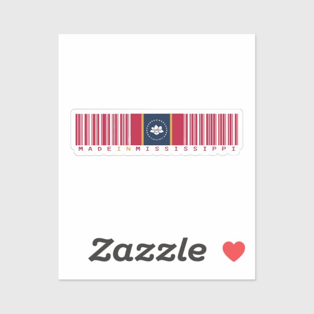 Made in Mississippi Barcode Flag State Pride (Sheet)