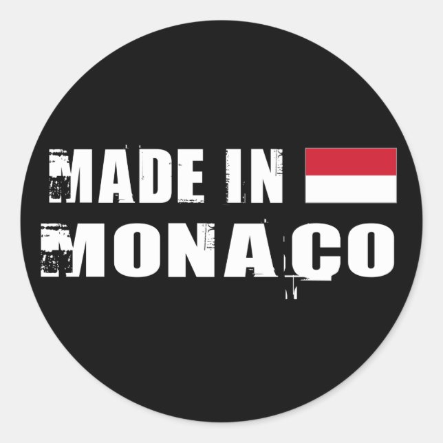 Made in Monaco Classic Round Sticker (Front)