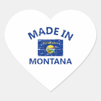 Made in MONTANA United States Flag designs Heart Sticker
