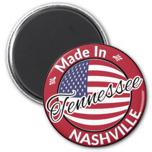 Made in Nashville Tennessee USA Flag Magnet