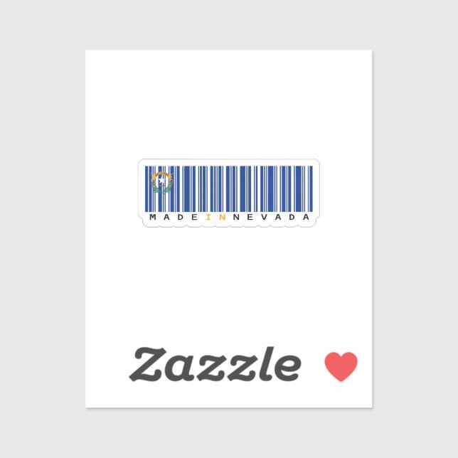 Made in Nevada Barcode Flag Sticker – State (Sheet)