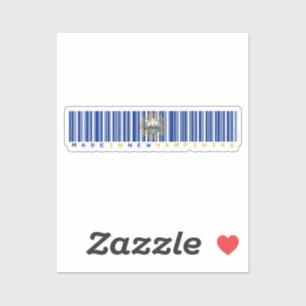 Made in New Hampshire Barcode Flag Sticker – State