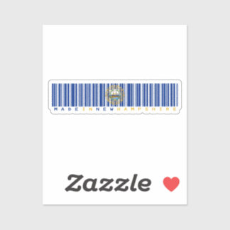 Made in New Hampshire Barcode Flag Sticker – State