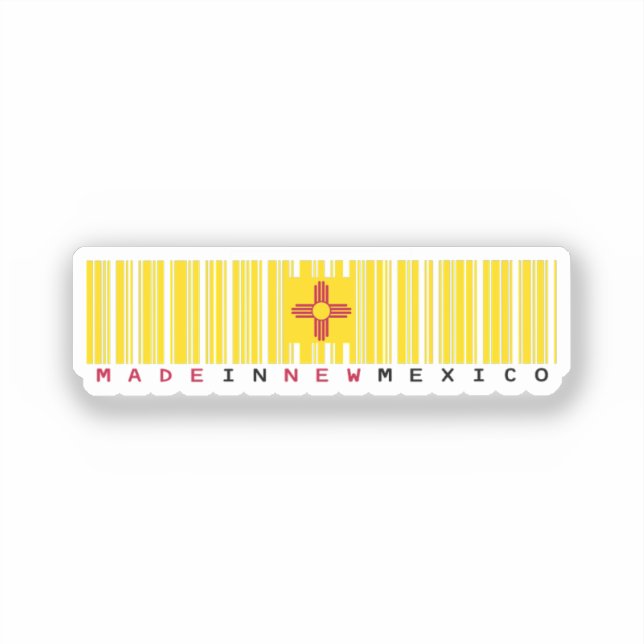 Made in New Mexico Barcode Flag Sticker (Front)