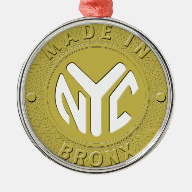 Made In New York Bronx Metal Tree Decoration (Front)