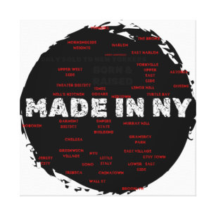 Made In New York Hood Map By Abby Anime (c) Canvas Print