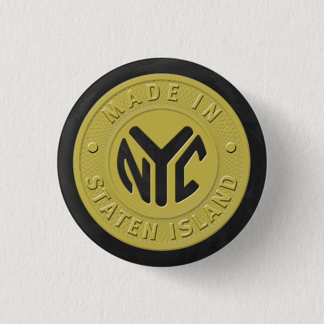 Made In New York Staten Island 3 Cm Round Badge (Front)