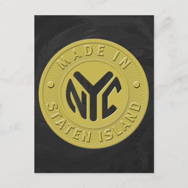 Made In New York Staten Island Postcard (Front)