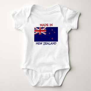Made in New Zealand with New Zealand Flag Baby Bodysuit