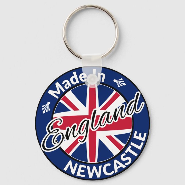 Made in Newcastle England Union Jack Flag Key Ring (Front)
